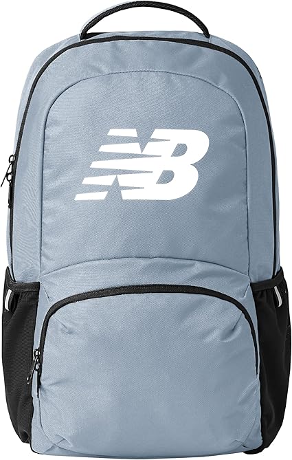 New Balance Laptop Backpack, Team Travel Sports Gym Bag for Men and Women, Grey, 18 Inch