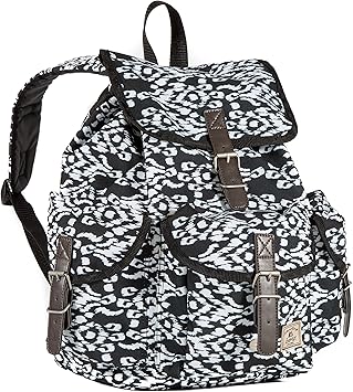 Everest Pattern Rucksack, Black/White Ikat, One Size