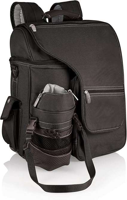 Turismo Backpack Cooler With Water Bottle Carrier, Soft Cooler Backpack, Travel Cooler Bag, (Black)