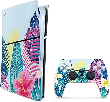 MightySkins Skin Compatible with PlayStation 5 Slim Digital Edition Bundle - Summer Vibes | Protective, Durable, and Unique Vinyl Decal wrap Cover | Easy to Apply | Made in The USA