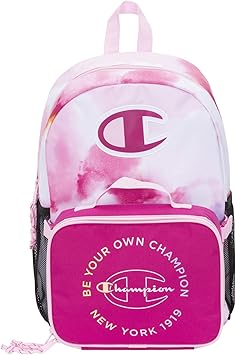 Champion Youth Backpack & Lunch Kit Combo, Pink/Multi, OS