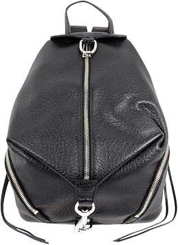 Rebecca Minkoff womens Julian Backpack Backback, Black With Silver, One Size US