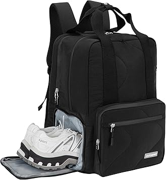 Large Travel Backpack Women, 40L Carry On Backpack for Airplanes with Shoe Compartment & Wet Pocket, 16 Inch Laptop Backpack for Trave Work Gym, Black