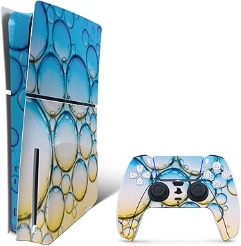 MightySkins Skin Compatible with PlayStation 5 Slim Disk Edition Bundle - Sunrise Bubbles | Protective, Durable, and Unique Vinyl Decal wrap Cover | Easy to Apply | Made in The USA