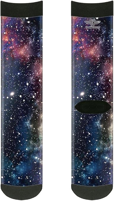 Buckle-Down Unisex-Adult's Socks Space Dust Collage Crew, Multicolor