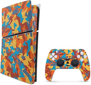 MightySkins Skin Compatible with PlayStation 5 Slim Digital Edition Bundle - Retro Camouflage | Protective, Durable, and Unique Vinyl Decal wrap Cover | Easy to Apply | Made in The USA