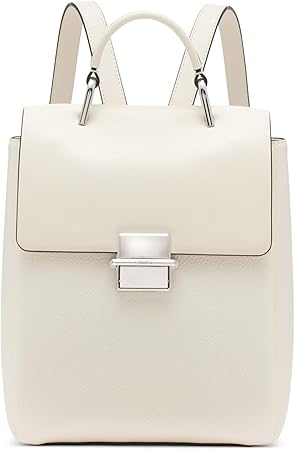 Calvin Klein Clove Triple Compartment Flap Backpack, Cherub White, One Size