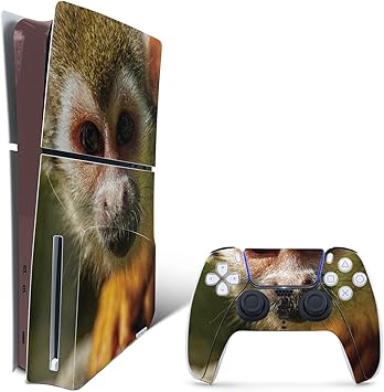 MightySkins Skin Compatible with PlayStation 5 Slim Disk Edition Bundle - Squirrel Monkey | Protective, Durable, and Unique Vinyl Decal wrap Cover | Easy to Apply | Made in The USA