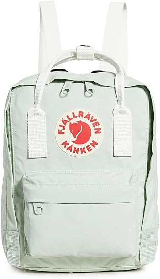 Fjallraven Women's Kanken Mini Backpack, Mint Green/Cool White, One Size