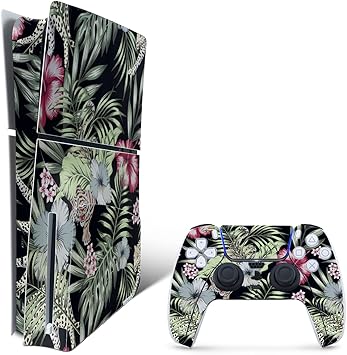 MightySkins Skin Compatible with PlayStation 5 Slim Disk Edition Bundle - Asian Tropics | Protective, Durable, and Unique Vinyl Decal wrap Cover | Easy to Apply | Made in The USA