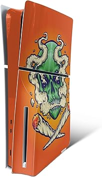 MightySkins Skin Compatible with PlayStation 5 Slim Disk Edition Console Only - Smoke Skull | Protective, Durable, and Unique Vinyl Decal wrap Cover | Easy to Apply | Made in The USA