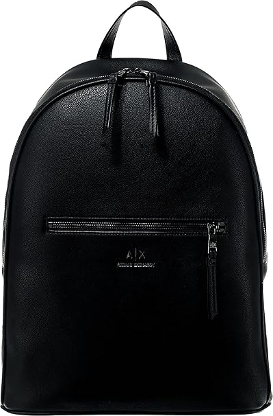 A|X ARMANI EXCHANGE mens Eco-leather Backpack, Black, One Size US