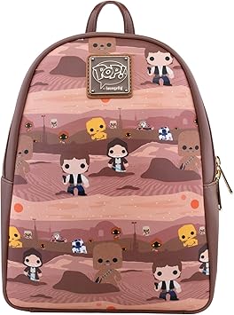 Loungefly: Star Wars - Hans Solo and Chewbacca on Tatooine Mini Backpack, Amazon Exclusive, Multicolor (STBK0239)