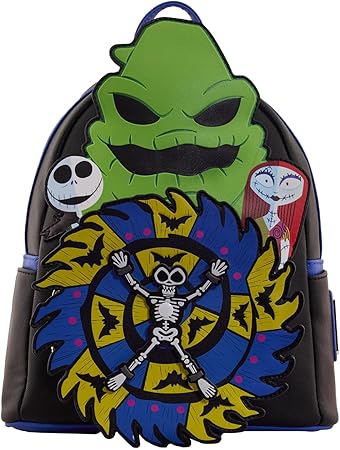 Loungefly Disney The Nightmare Before Christmas 30th Anniversary - Oogie Boogie Glow in The Dark Mini-Backpack, Amazon Exclusive