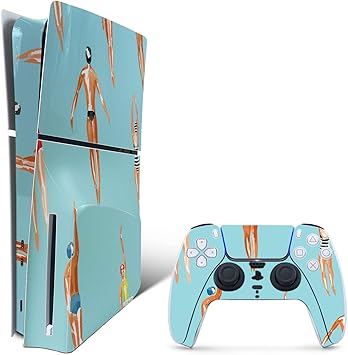 MightySkins Skin Compatible with PlayStation 5 Slim Disk Edition Bundle - Upstream | Protective, Durable, and Unique Vinyl Decal wrap Cover | Easy to Apply | Made in The USA