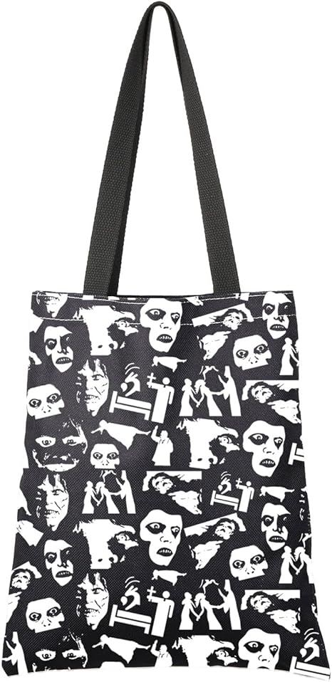 G2TUP Movie Inspired Gift The E Movie Tote Bag Horror Film Fan Handbag 70’s Movie Lover Gift Black Humour Fan Gift