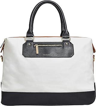 The Honest Company Crosstown Carryall Travel Tote | Diaper Bag with Changing Pad | Cream-Colored Coated Cotton Canvas with Vegan Leather Trim + Gold Hardware | PVC-Free Lining | 17 x 7 x 12