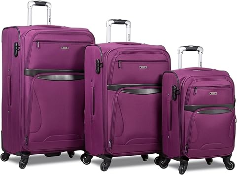 Rolite Explorer 3-Piece Expandable Spinner Luggage Set, Purple, One Size