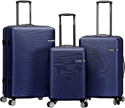 Rockland Skyline Hardside Spinner Wheel Luggage, Blue, 3-Piece Set (20/24/28)