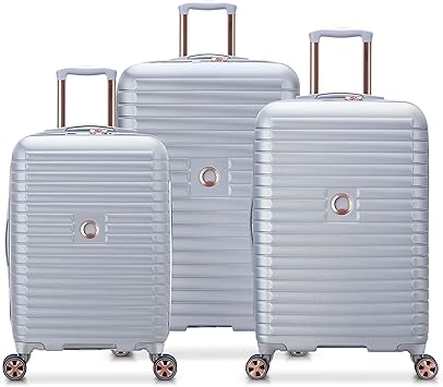 DELSEY Paris Cruise 3.0 Hardside Expandable Luggage with Spinner Wheels, Platinum, 3-Piece Set (21/24/28)