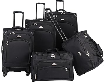 American Flyer Luggage South West Collection 5 Piece Spinner Set, Black, One Size