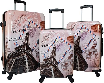 World Traveler Paris Collection 3-Piece Hardside Spinner Luggage Set, Multicolor, One Size