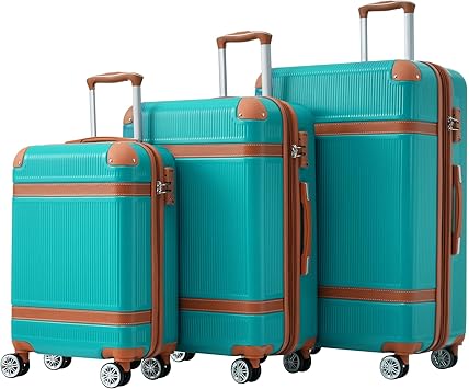 Luggage 3 Piece Set Hardshell Carry on Suitcase Sets with 8 Spinner Wheels Portable Lightweight Expandable Luggages with Tsa Lock Travel Rolling Luggage (20