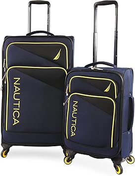 NAUTICA Emry 2pc Softside Luggage Set, Navy Yellow