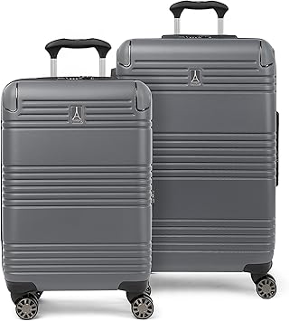 Travelpro Roundtrip Hardside Expandable Luggage, TSA Lock, 8 Spinner Wheels, Hard Shell Polycarbonate Suitcase, Gunmetal, 2-Piece Set (21/25)