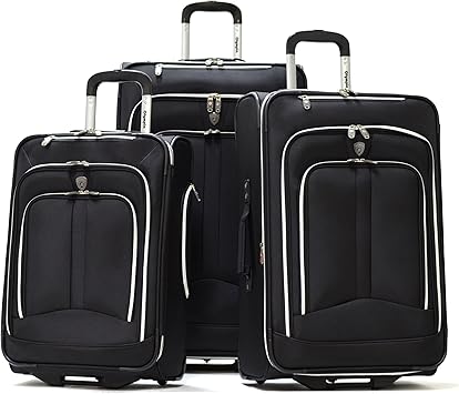 Hamburg 3-Piece Luggage Set,Black,One Size