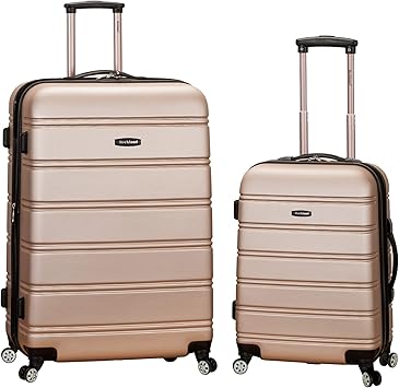 Rockland Melbourne Hardside Expandable Spinner Wheel Luggage, Champagne, 2 Piece (20/28)