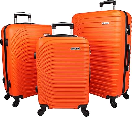 Dejuno Craft Hardside 3-Piece Spinner Luggage Set, Orange, One_Size