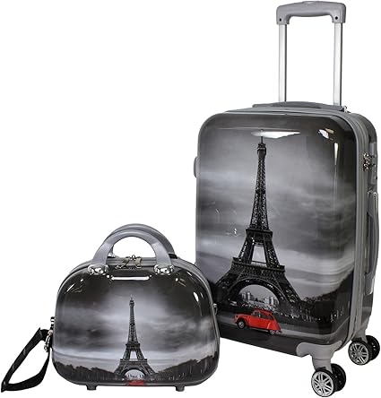 World Traveler Destination Collection 2-Piece Carry-On Luggage Set, Paris, One Size