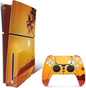 MightySkins Skin Compatible with PlayStation 5 Slim Disk Edition Bundle - Sunset Dreams | Protective, Durable, and Unique Vinyl Decal wrap Cover | Easy to Apply | Made in The USA