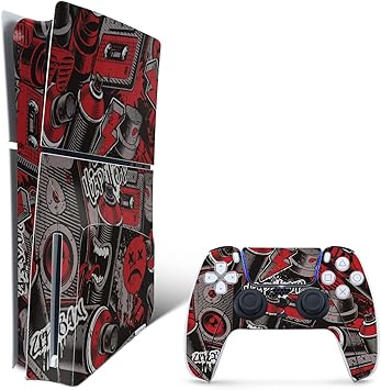 MightySkins Skin Compatible with PlayStation 5 Slim Disk Edition Bundle - Puppy Fall | Protective, Durable, and Unique Vinyl Decal wrap Cover | Easy to Apply | Made in The USA