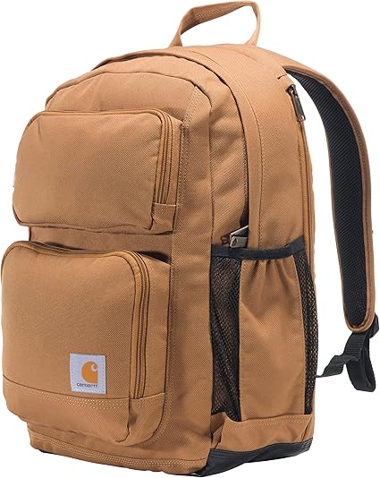 Carhartt 28L Backpack, Durable Pack with Laptop Sleeve and Duravax Abrasion Resistant Base, Everyday Dual Compartment Brown, One Size