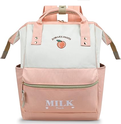 ZOMAKE 15.6 Inch Travel Laptop Backpack for Women Men - Anti Theft Water Resistant Bag Daypack - Computer Bag Business Work Cute Backpacks(Peach)