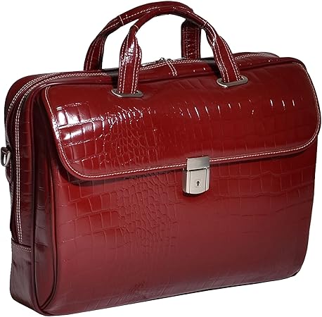 Siamod MONTEROSSO, SERVANO, Embossed Crocco Leather, Tablet Briefcase, Red (35536)