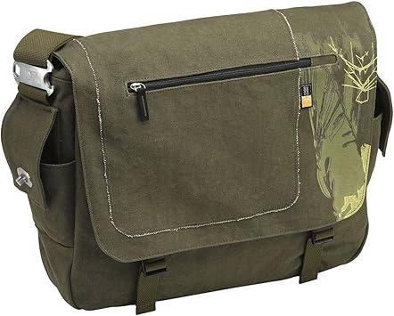 Case Logic SNMB-15 15.4-Inch Canvas Messenger Bag with Laptop Storage (Green)