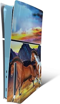 MightySkins Skin Compatible with PlayStation 5 Slim Disk Edition Console Only - Wild Horses | Protective, Durable, and Unique Vinyl Decal wrap Cover | Easy to Apply | Made in The USA