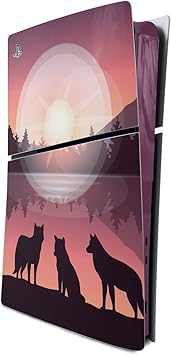 MightySkins Skin Compatible with PlayStation 5 Slim Digital Edition Console Only - Wolf Silhouette | Protective, Durable, and Unique Vinyl Decal wrap Cover | Easy to Apply | Made in The USA