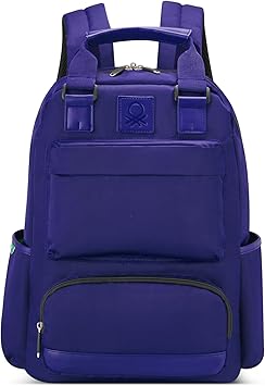 United Colors of Benetton Color Block Backpack, Navy, 15.6 Inch Laptop Sleeve