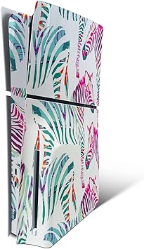 MightySkins Skin Compatible with PlayStation 5 Slim Disk Edition Console Only - Zebra Mosaic | Protective, Durable, and Unique Vinyl Decal wrap Cover | Easy to Apply | Made in The USA