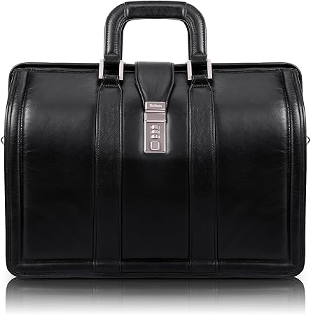 McKlein V Series, MORGAN, Top Grain Cowhide Leather,Litigator Laptop Briefcase, Black (83345)