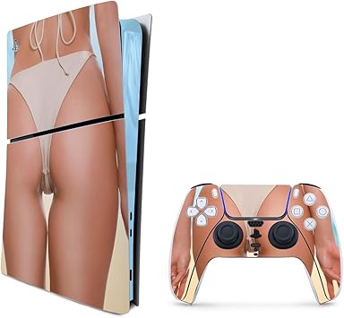 MightySkins Skin Compatible with PlayStation 5 Slim Digital Edition Bundle - Beach Ready | Protective, Durable, and Unique Vinyl Decal wrap Cover | Easy to Apply | Made in The USA