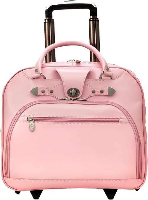 Wheeled Ladies' Laptop Briefcase, Pink