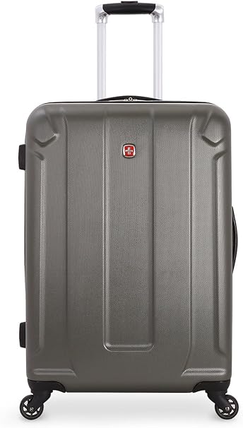 SwissGear Las Olas Hardside Expandable Luggage, Champagne, Checked-Medium 24-Inch