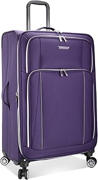 Traveler's Choice Lares Softside Expandable Luggage with Spinner Wheels, Purple, Checked 30-Inch