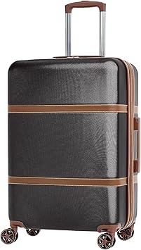 Amazon Basics Vienna Spinner Suitcase Luggage - Expandable with Wheels - 26.7 Inch, Black