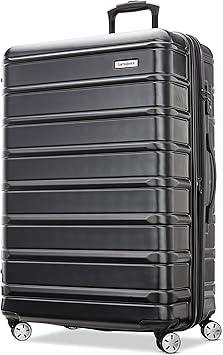 Samsonite Omni 2 Hardside Expandable Luggage with Spinners, Midnight Black, Checked-Large 28-Inch